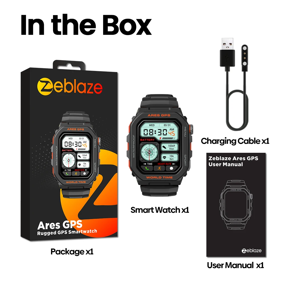 New Zeblaze Ares GPS Smart Watch Built-in Alexa & GPS Make/Answer Phone Calls Smartwatch Heart Rate Spo2 Fitness Tracking Watch