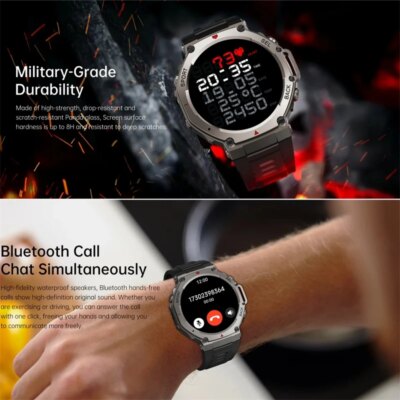 T-Rex 3 GPS Smart Watch 5 ATM Waterproof Built-in Dual-band GNSS Compass Military Sport Smartwatch Men 2025 New For Xiaomi - Image 3