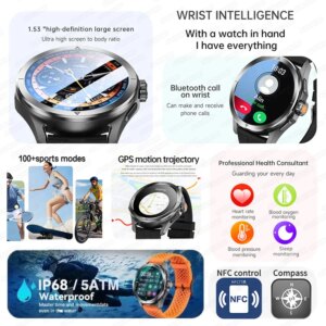 S4 Ultra For XIAOMI GPS Sport Smart Watch Men Bracelet AMOLED HD Screen Bluetooth Call NFC Heart Rate 5ATM Waterproof SmartWatch - Image 2