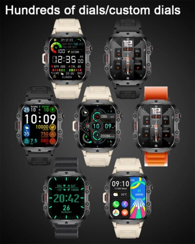 2025 New For Men Military Smart Watch Men IP68 5ATM Outdoor Sports Fitness Tracker Health Monitor 1.96" BT Call Smartwatch - Image 5