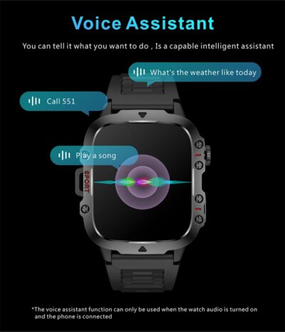 2025 New For Men Military Smart Watch Men IP68 5ATM Outdoor Sports Fitness Tracker Health Monitor 1.96" BT Call Smartwatch - Image 4