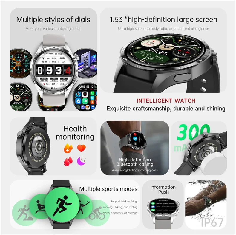 GT5 PRO Smart Watch Men Watch 5 Pro AMOLED HD Screen Bluetooth Call GPS Trajectory NFC Heart Rate Compass SmartWatches 2025 New