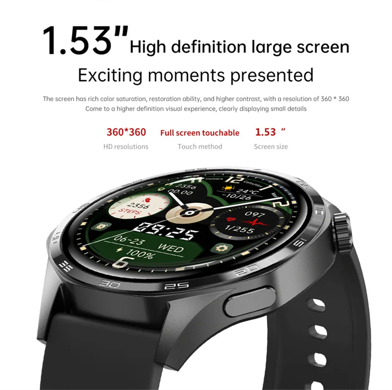 GT5 PRO Smart Watch Men Watch 5 Pro AMOLED HD Screen Bluetooth Call GPS Trajectory NFC Heart Rate Compass SmartWatches 2025 New