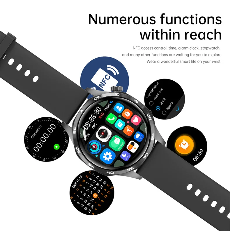 GT5 PRO Smart Watch Men Watch 5 Pro AMOLED HD Screen Bluetooth Call GPS Trajectory NFC Heart Rate Compass SmartWatches 2025 New