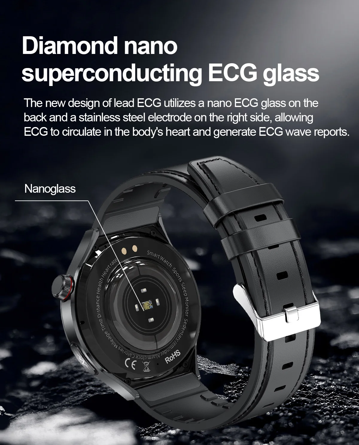 2025 New Nursing Grade Smart Watch Blood oxygen Blood Lipid Uric Acid ECG+PPG Body Temperature Bluetooth Call Health Smartwatch