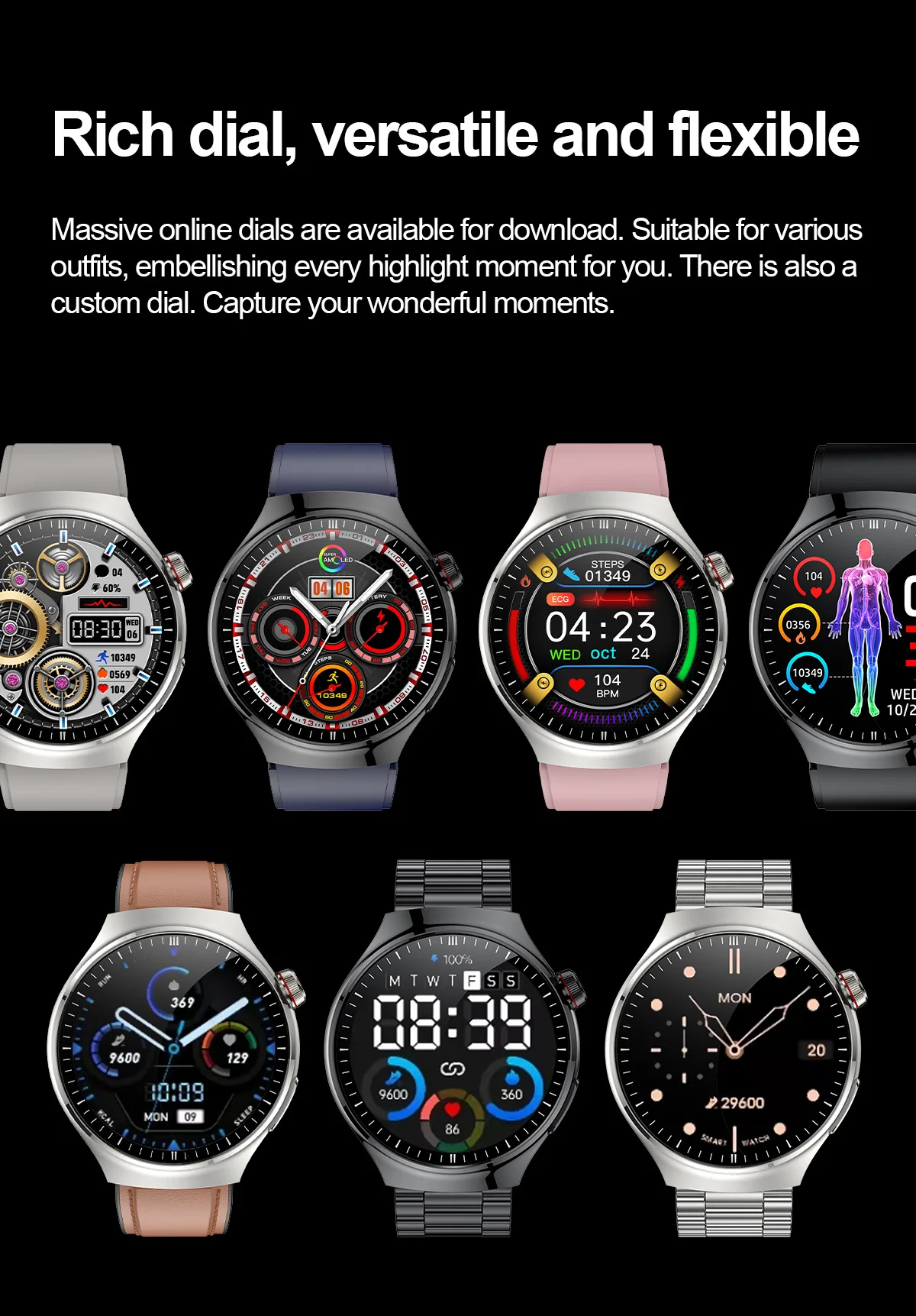 2025 New Nursing Grade Smart Watch Blood oxygen Blood Lipid Uric Acid ECG+PPG Body Temperature Bluetooth Call Health Smartwatch