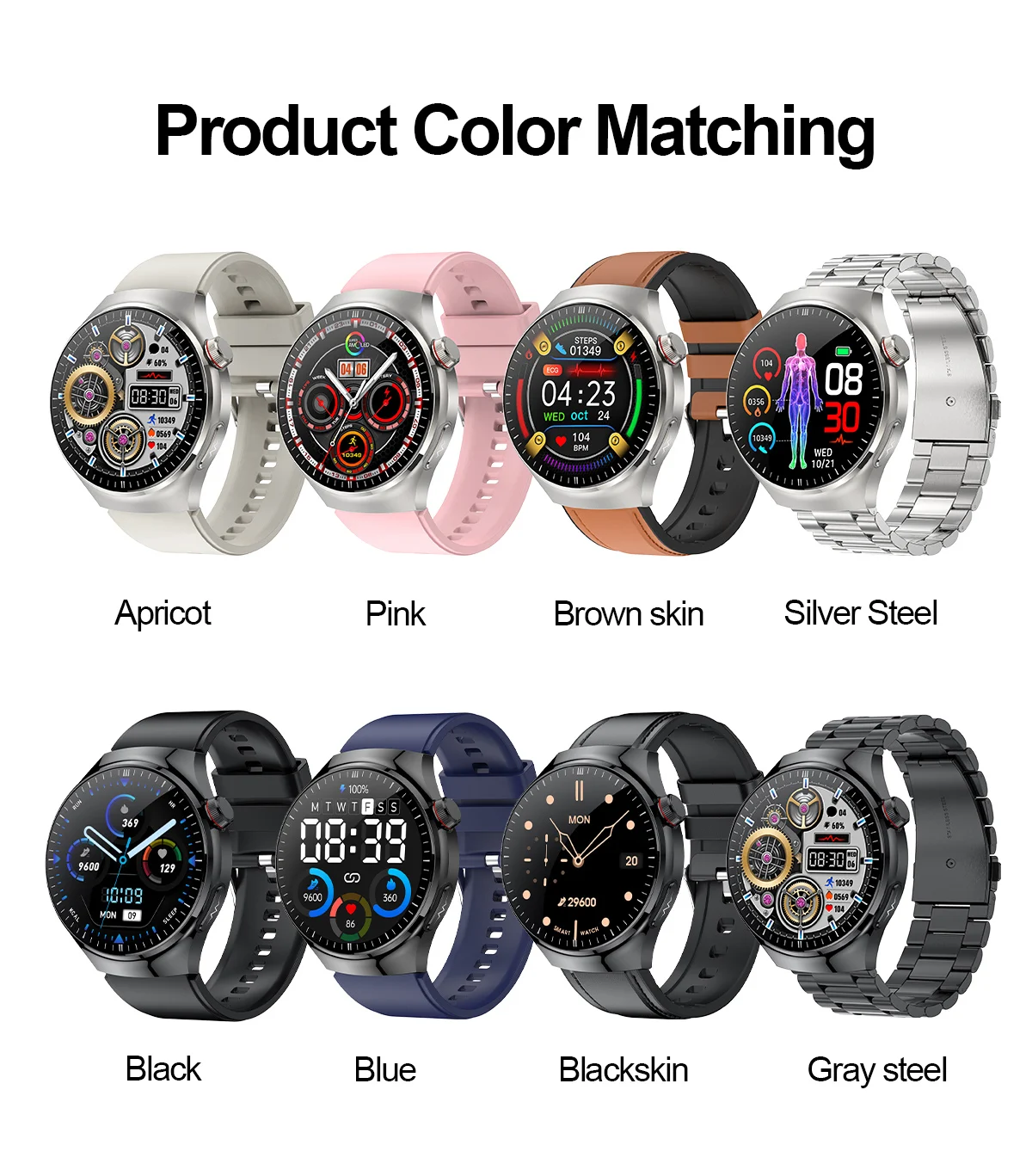 2025 New Nursing Grade Smart Watch Blood oxygen Blood Lipid Uric Acid ECG+PPG Body Temperature Bluetooth Call Health Smartwatch