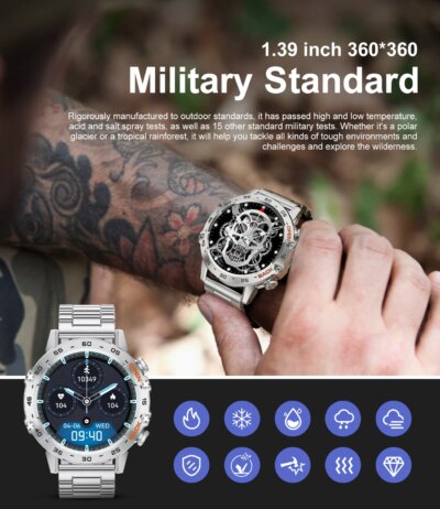 LIGE New1.39" Bluetooth Call Smart Watch Men Outdoor Sport Fitness Heart Rate Health Monitoring Smartwatch for Android IOS Phone - Image 6
