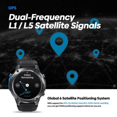 New Zeblaze Stratos 2 Ultra GPS Smart Watch Built-in Compass Barometric Altimeter Dual-band GNSS Voice Calling Smartwatch 10 ATM - Image 3