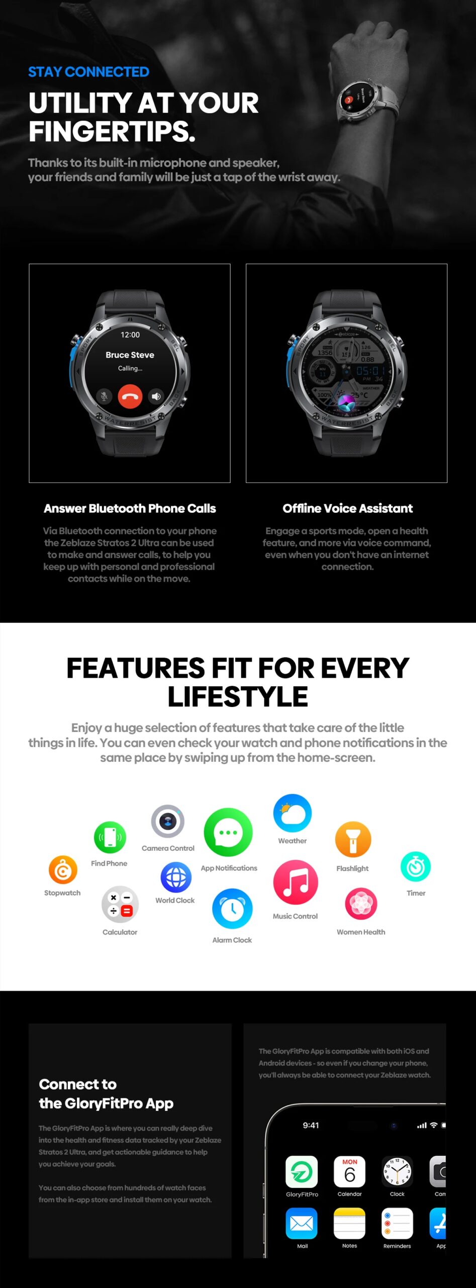New Zeblaze Stratos 2 Ultra GPS Smart Watch Built-in Compass Barometric Altimeter Dual-band GNSS Voice Calling Smartwatch 10 ATM New Zeblaze Stratos 2 Ultra GPS Smart Watch Built-in Compass Barometric Altimeter Dual-band GNSS Voice Calling Smartwatch 10 ATM