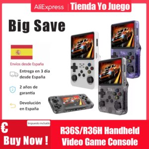 R36S/R36H Handheld Video Game Console RK3326 Linux OS 16000 Games Emulator 500nit 3.5 Inch IPS Screen R36S