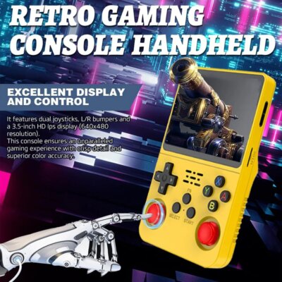 R36S Classic Retro Game Console with ARKOS System Video Games Single Card Portable Hand-held Gaming Console Kids Gift 3.5 Inch - Image 2