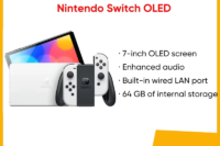 Nintendo Switch OLED Model 7 Inch Screen Joy‑Con Handle Enhanced Audio Adjustable Console Stable TV Mode Video Game