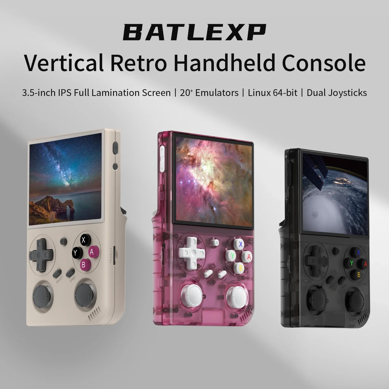 BATLEXP G350 Handheld Game Console 3.5 IPS Screen Linux System Dual Joystick Vibration Motor Retro Portable