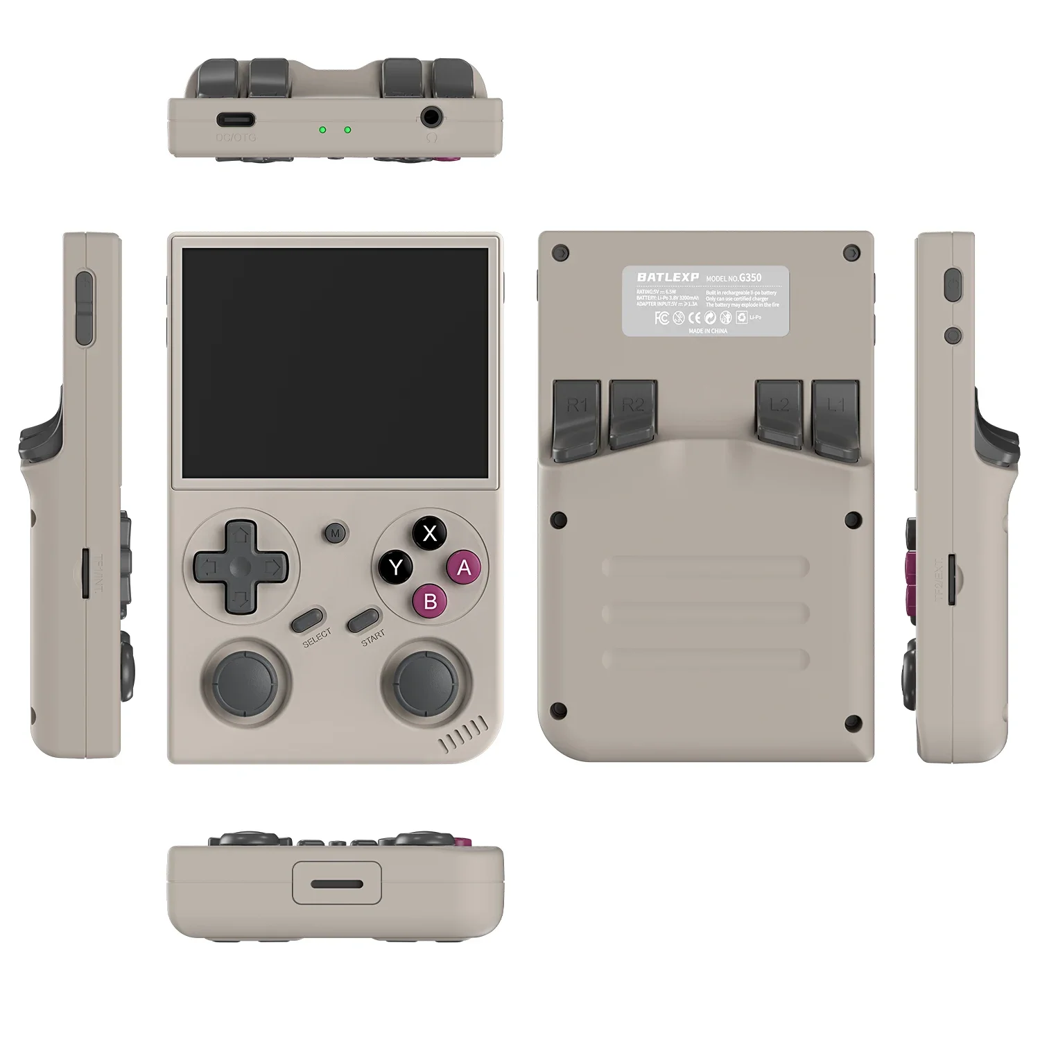 BATLEXP G350 Handheld Game Console 3.5 IPS Screen Linux System Dual Joystick Vibration Motor Retro Portable