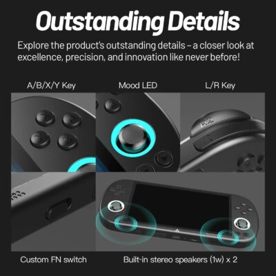 AMPOWN Trimui Smart Pro Consoles 4.96'' IPS Screen Handheld Game Players Linux System Emulator Portable Console Retro Video Game - Image 2