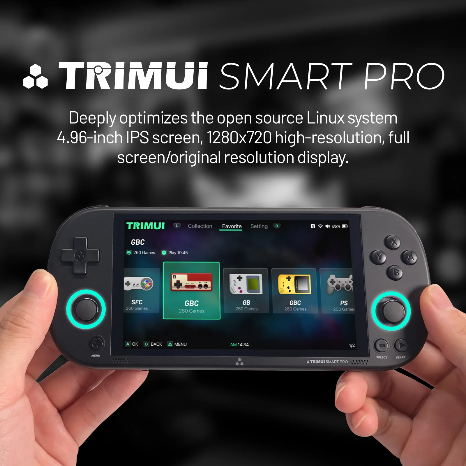 AMPOWN Trimui Smart Pro Consoles 4.96'' IPS Screen Handheld Game Players Linux System Emulator Portable Console Retro Video Game AMPOWN Trimui Smart Pro Consoles 4.96'' IPS Screen Handheld Game Players Linux System Emulator Portable Console Retro Video Game
