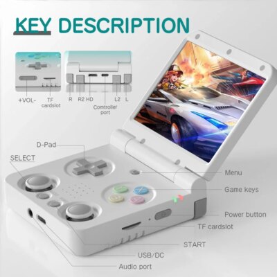 AMPOWN Miyoo Flip Fold Collapsible Handheld Game Players Consoles 3.5'' IPS Portable Video Game Linux System Retro Game Console - Image 4