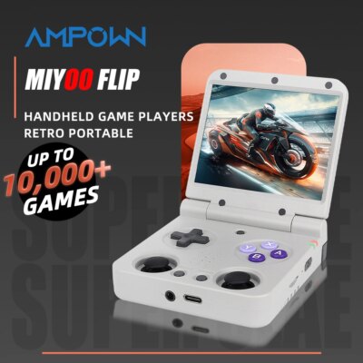 AMPOWN Miyoo Flip Fold Collapsible Handheld Game Players Consoles 3.5'' IPS Portable Video Game Linux System Retro Game Console