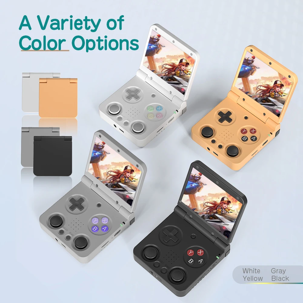 AMPOWN Miyoo Flip Fold Collapsible Handheld Game Players Consoles 3.5'' IPS Portable Video Game Linux System Retro Game Console