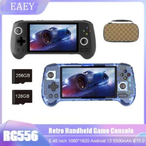 EAEY RG556 Portable Retro Handheld Game Console: 5.48" AMOLED Large Screen, BT5.0, Android 13, 1080×1920 HD Gaming Player