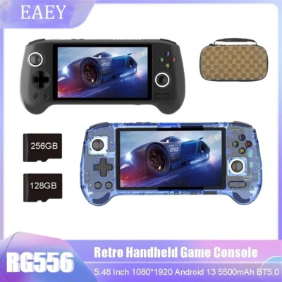 EAEY RG556 Portable Retro Handheld Game Console: 5.48" AMOLED Large Screen, BT5.0, Android 13, 1080×1920 HD Gaming Player