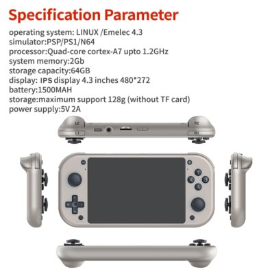 BOYHOM M17 Retro Handheld Video Game Console Open Source Linux System 4.3 Inch IPS Screen Portable Pocket Video Player 64GB - Image 5
