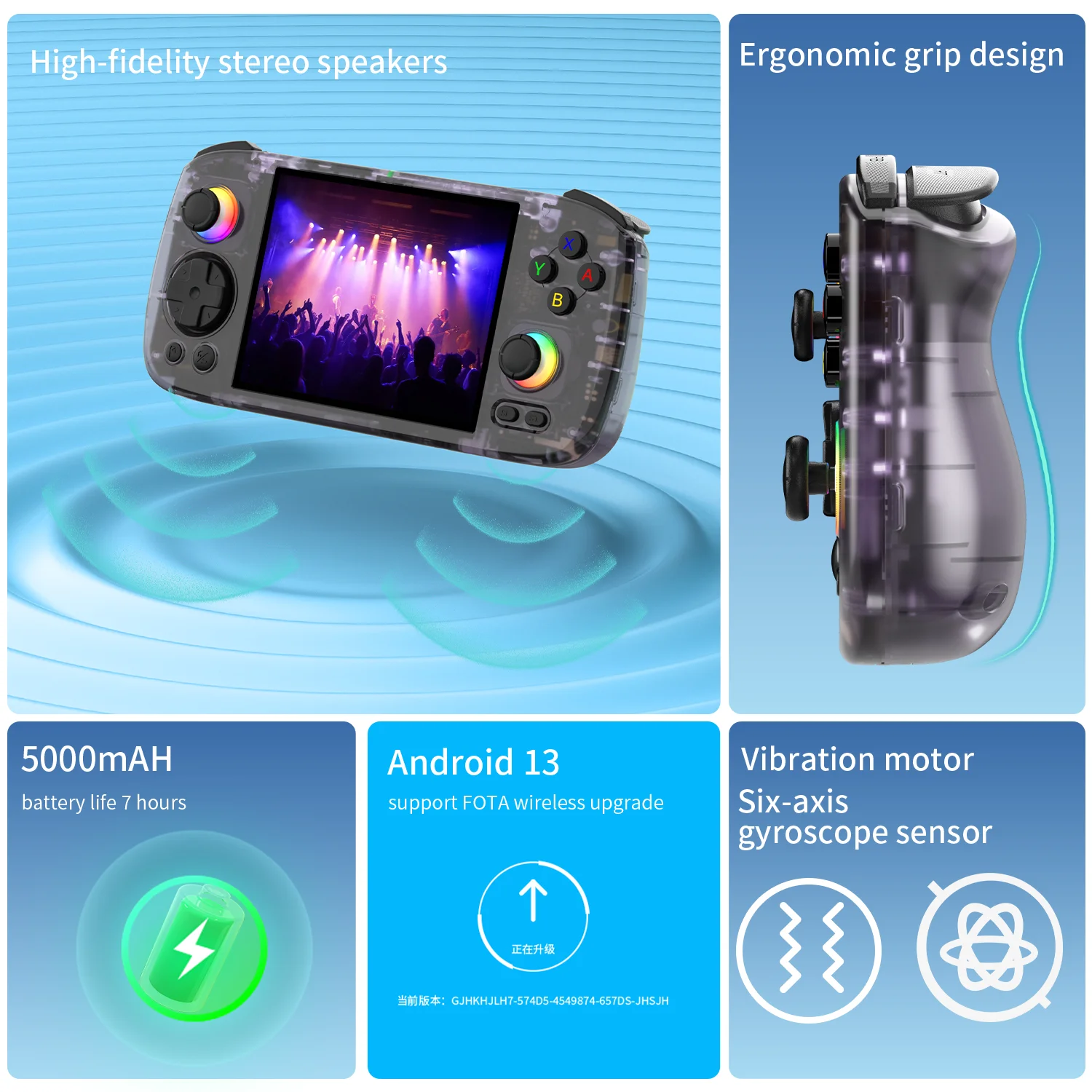 ANBERNIC RG406H Handheld Game Console 4 Inch IPS Multi-touch Screen Android 13 3D Hall joystick hall trigger Video Game RG 406H