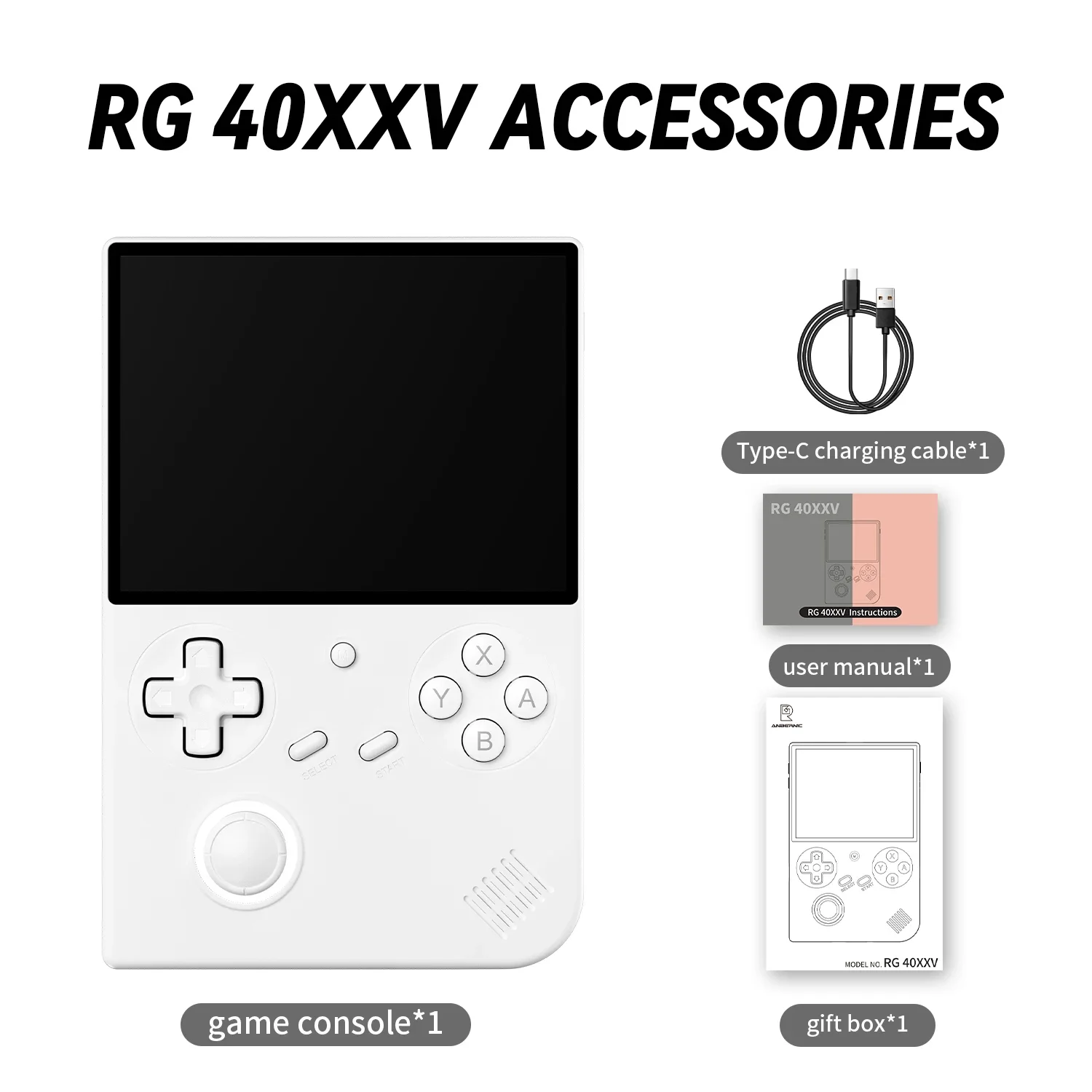 ANBERNIC RG40XXV Retro Handheld Console 64 Bit Linux 4.0 Inch IPS Screen Compatible 5G WiFi Bluetooth Support HD Output RG40XXV