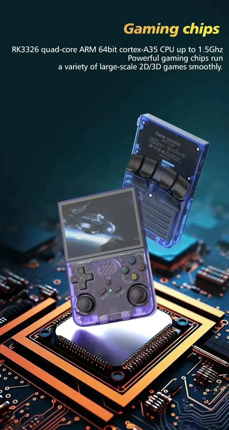 R36XX Game Console Mini Pocket Handheld Game Player 3.5'' IPS Portable Retro Linux Game Consola 128GB 15000+ Games