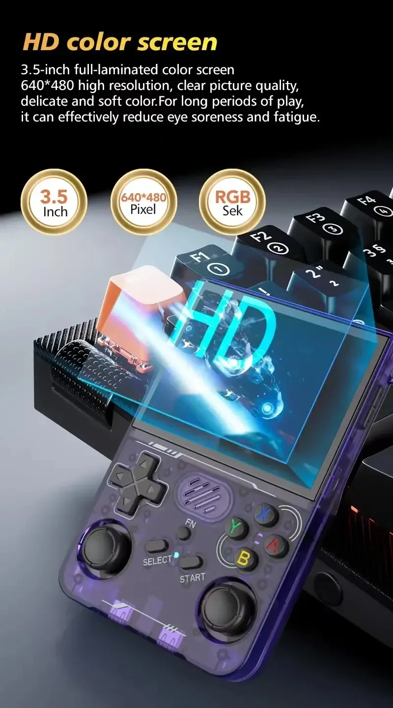 R36XX Game Console Mini Pocket Handheld Game Player 3.5'' IPS Portable Retro Linux Game Consola 128GB 15000+ Games