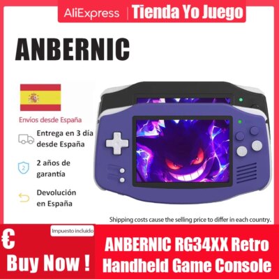 ANBERNIC -Retro Handheld Game Console RG34XX 64 Bit Linux System IPS Screen 3.4 Inch Game Player Gift for Kids