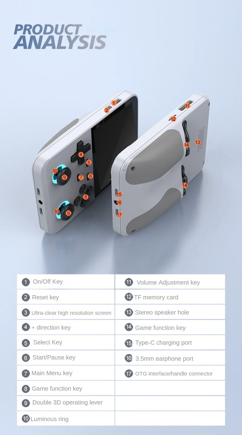 D007 PLUS Retro Handheld Game Console 3.5 Inch Screen RK3326 Linux OS 16000 Games Emulator for PS1/PSP/DC/N64/ D007 PLUS Retro Handheld Game Console 3.5 Inch Screen RK3326 Linux OS 16000 Games Emulator for PS1/PSP/DC/N64/