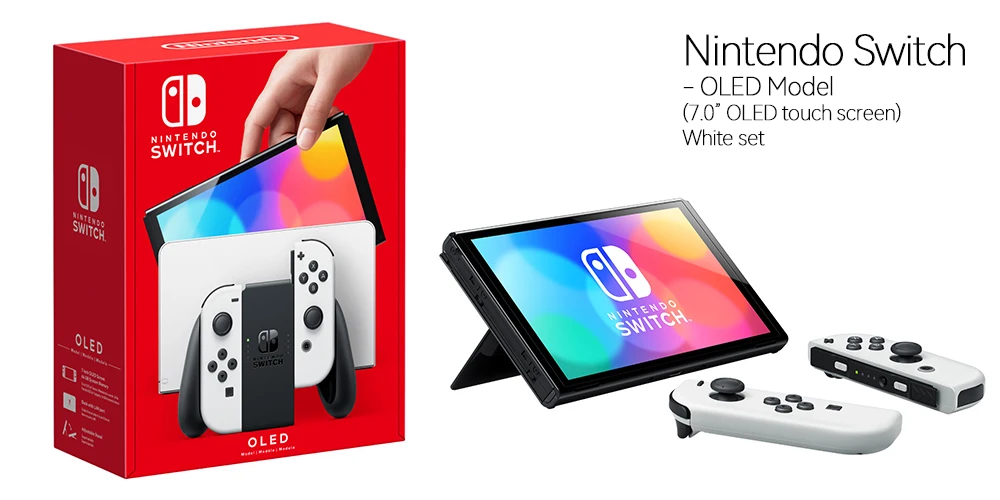 Nintendo Switch OLED Game Console 64GB White / Blue Red Set 7 Inch Touch Screen and 3 Game Modes Famicom Nintendo Switch OLED Game Console 64GB White / Blue Red Set 7 Inch Touch Screen and 3 Game Modes Famicom