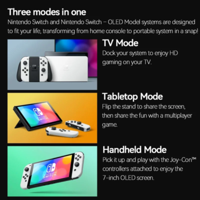 Nintendo Switch OLED Game Console 64GB White / Blue Red Set 7 Inch Touch Screen and 3 Game Modes Famicom - Image 4