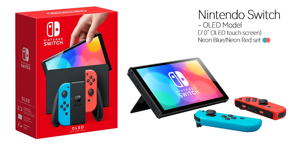 Nintendo Switch OLED Game Console 64GB White / Blue Red Set 7 Inch Touch Screen and 3 Game Modes Famicom Nintendo Switch OLED Game Console 64GB White / Blue Red Set 7 Inch Touch Screen and 3 Game Modes Famicom