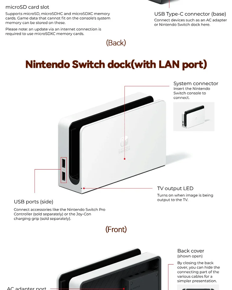 Nintendo Switch OLED Game Console 64GB White / Blue Red Set 7 Inch Touch Screen and 3 Game Modes Famicom Nintendo Switch OLED Game Console 64GB White / Blue Red Set 7 Inch Touch Screen and 3 Game Modes Famicom