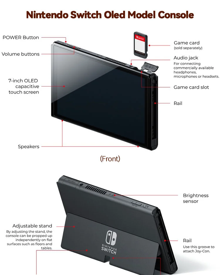 Nintendo Switch OLED Game Console 64GB White / Blue Red Set 7 Inch Touch Screen and 3 Game Modes Famicom Nintendo Switch OLED Game Console 64GB White / Blue Red Set 7 Inch Touch Screen and 3 Game Modes Famicom