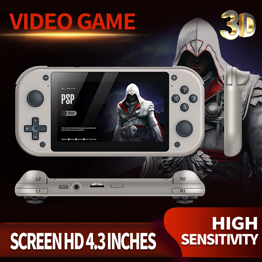 M17 Handheld Video Game Console 64G 128G Open Source Linux System 4.3inch Screen Portable Pocket Video Player Retro Gaming Conso