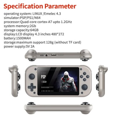 M17 Handheld Video Game Console 64G 128G Open Source Linux System 4.3inch Screen Portable Pocket Video Player Retro Gaming Conso - Image 3