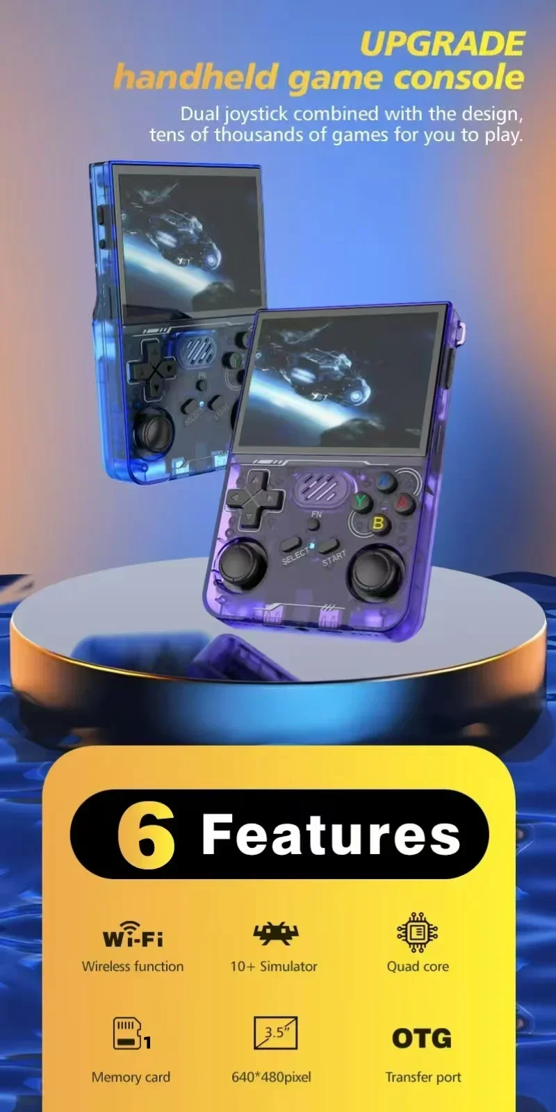 Retro Linux Game Console R36XX Mini Pocket Handheld Game Player 3.5'' IPS Portable Game Consola 128GB
