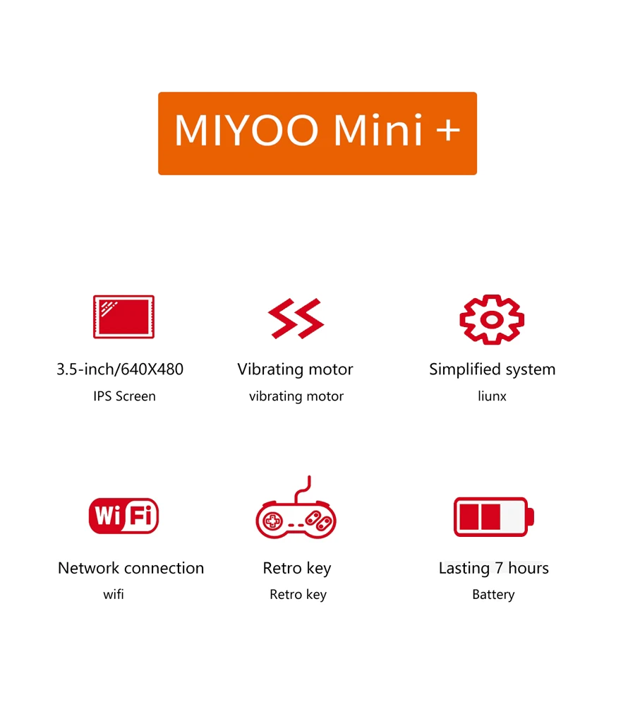 MIYOO Mini Plus Portable Retro Handheld Game Console 3.5-inch IPS HD Screen Children's Gift Linux System Classic Gaming Emulator