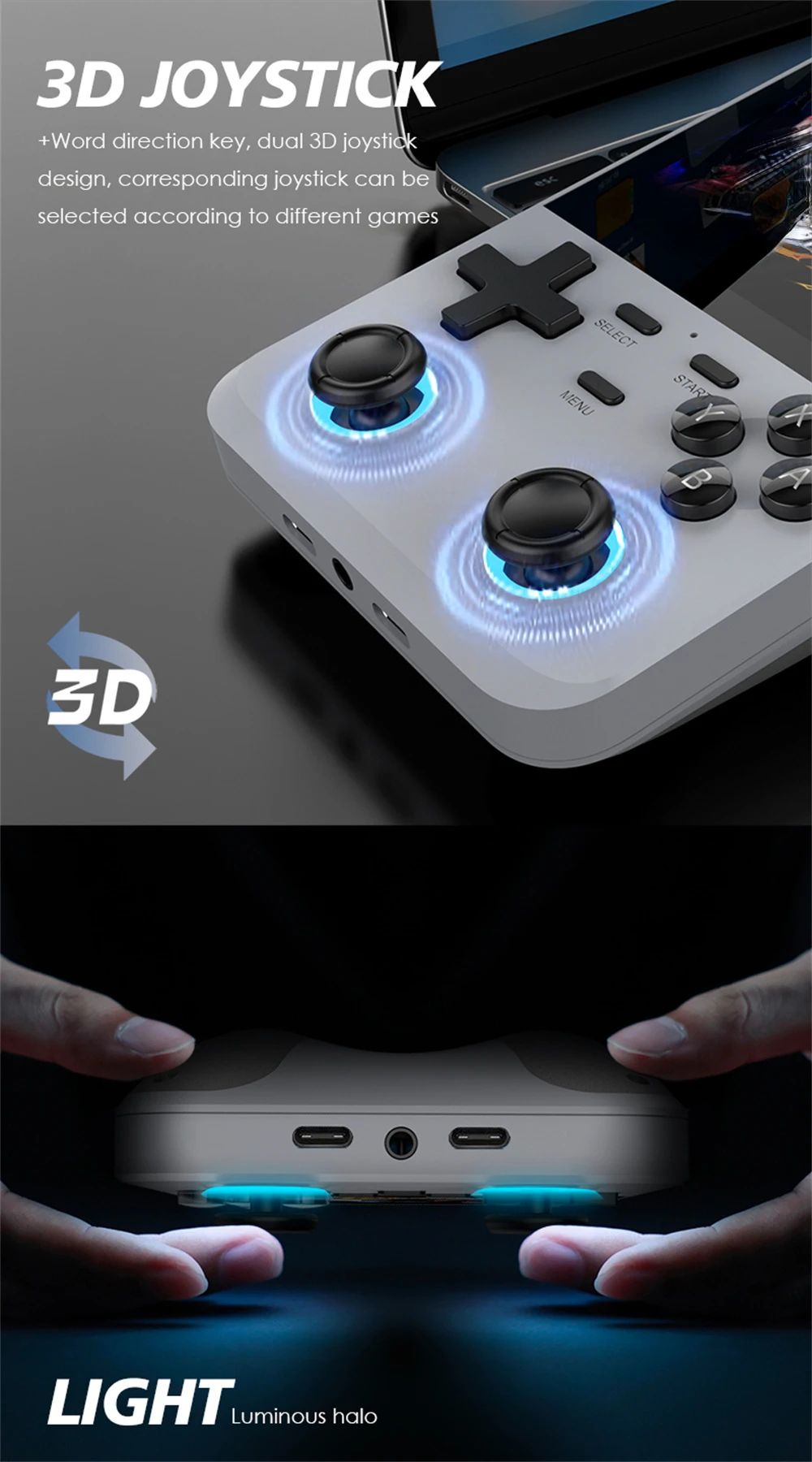 D007 Plus/ X6 3.5 Inch IPS Screen Handheld Game Players Dual Joystick 10000+ Game Retro Devices Portable Game Consoles