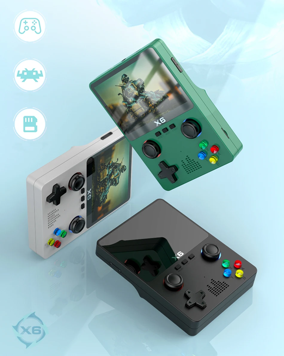 D007 Plus/ X6 3.5 Inch IPS Screen Handheld Game Players Dual Joystick 10000+ Game Retro Devices Portable Game Consoles