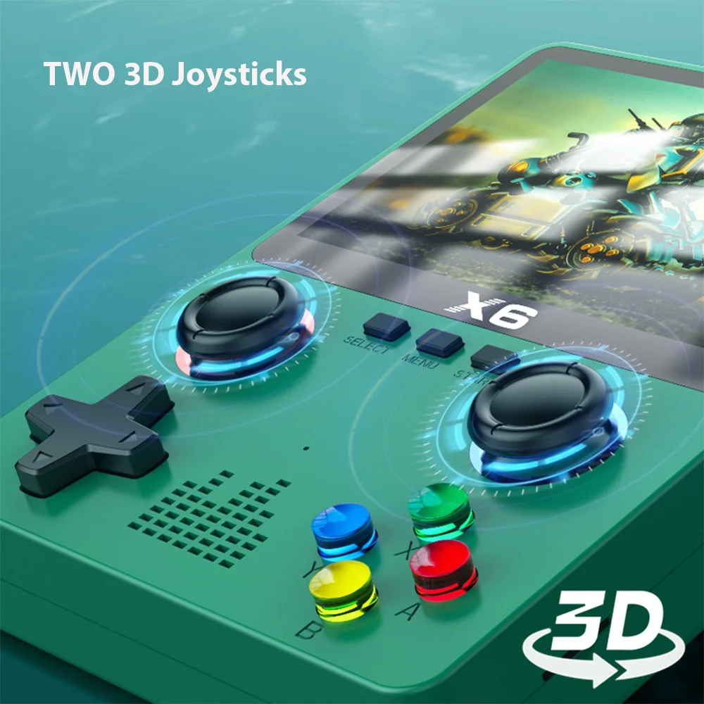 D007 Plus/ X6 3.5 Inch IPS Screen Handheld Game Players Dual Joystick 10000+ Game Retro Devices Portable Game Consoles