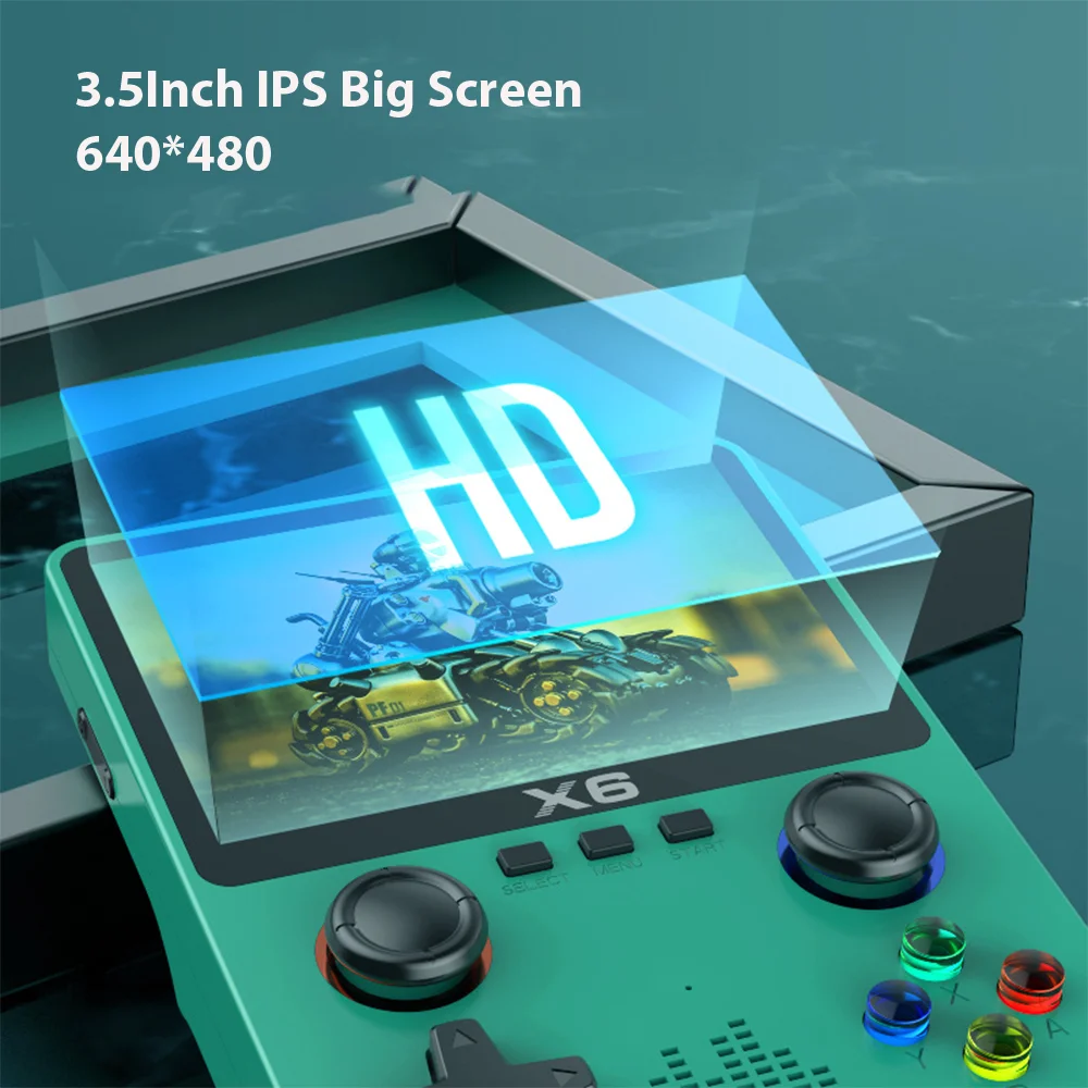 D007 Plus/ X6 3.5 Inch IPS Screen Handheld Game Players Dual Joystick 10000+ Game Retro Devices Portable Game Consoles