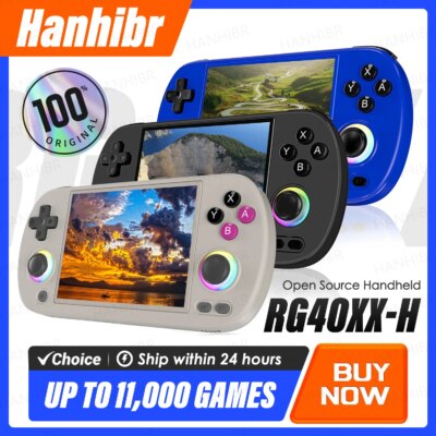ANBERNIC RG40XX H Handheld Game Console 4'' Screen Linux System Joystick RGB Lighting Effect RG40XXH Video Player Smartpro Gifts