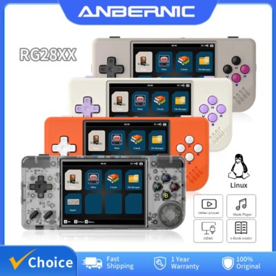 ANBERNIC RG28XX Handheld Game Console 2.83-inch 640*480 IPS Screen Linux System 3100mAh Support TV-HDMI-Output 64G 5000+ Games