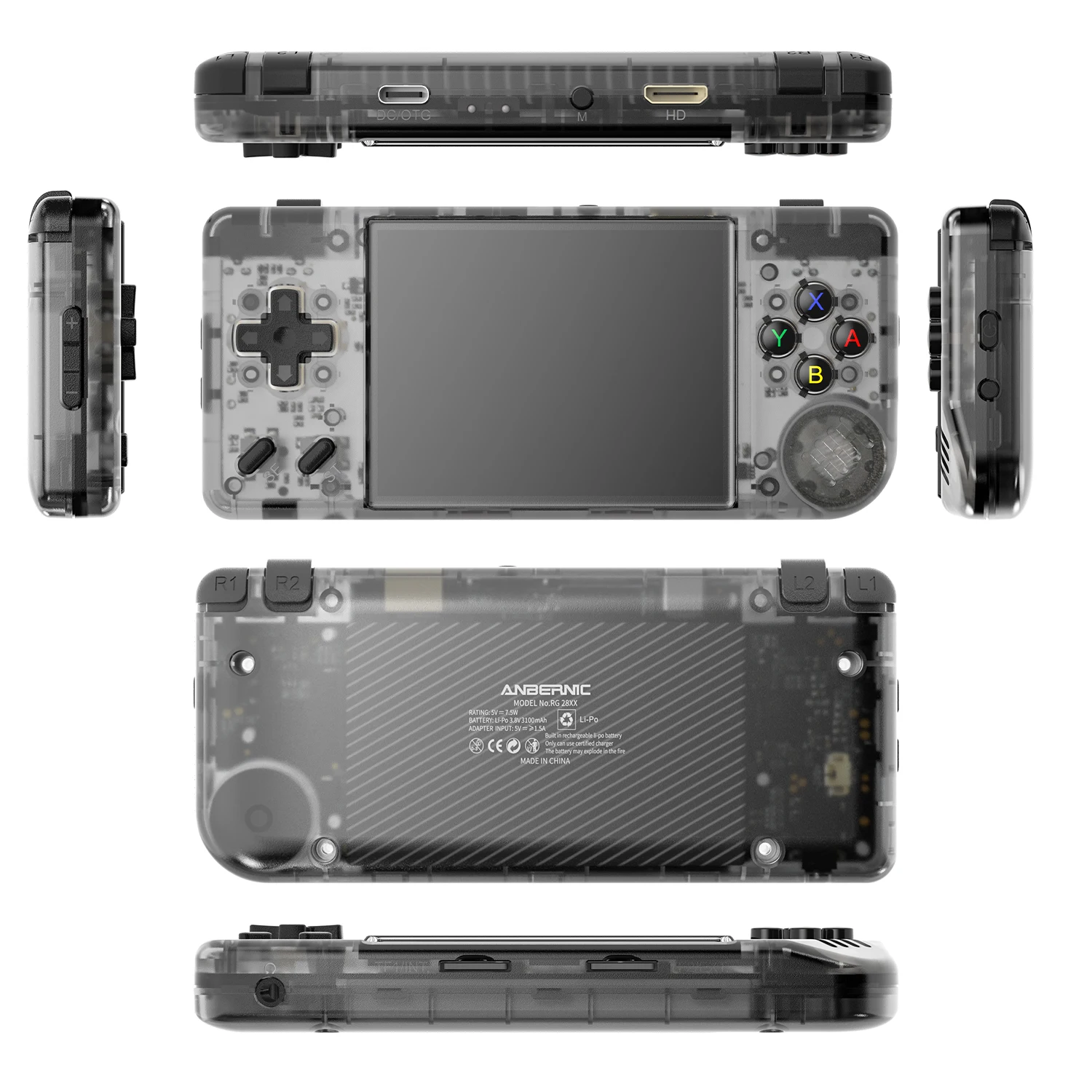 ANBERNIC RG28XX Handheld Game Console 2.83-inch 640*480 IPS Screen Linux System 3100mAh Support TV-HDMI-Output 64G 5000+ Games ANBERNIC RG28XX Handheld Game Console 2.83-inch 640*480 IPS Screen Linux System 3100mAh Support TV-HDMI-Output 64G 5000+ Games