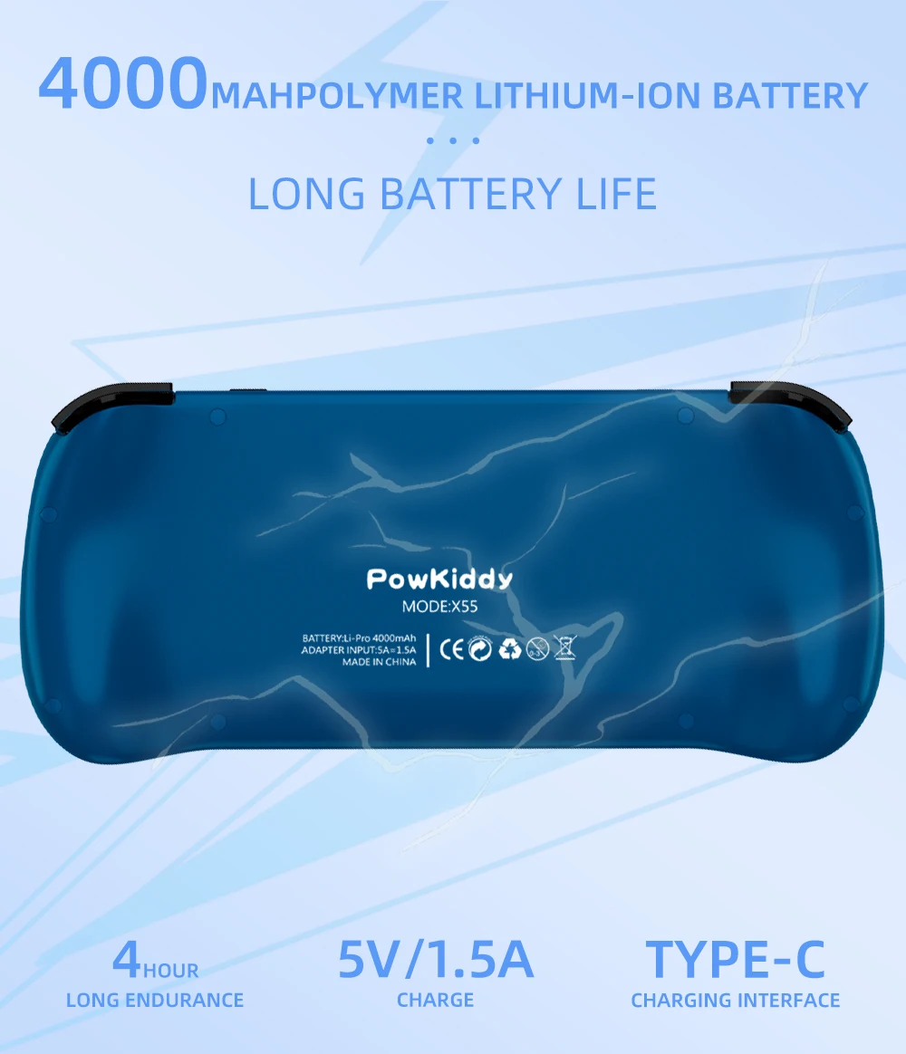 POWKIDDY X55 5.5 INCH 1280*720 IPS Screen RK3566 Handheld Game Console Open-Source Retro Console Children's gifts POWKIDDY X55 5.5 INCH 1280*720 IPS Screen RK3566 Handheld Game Console Open-Source Retro Console Children's gifts